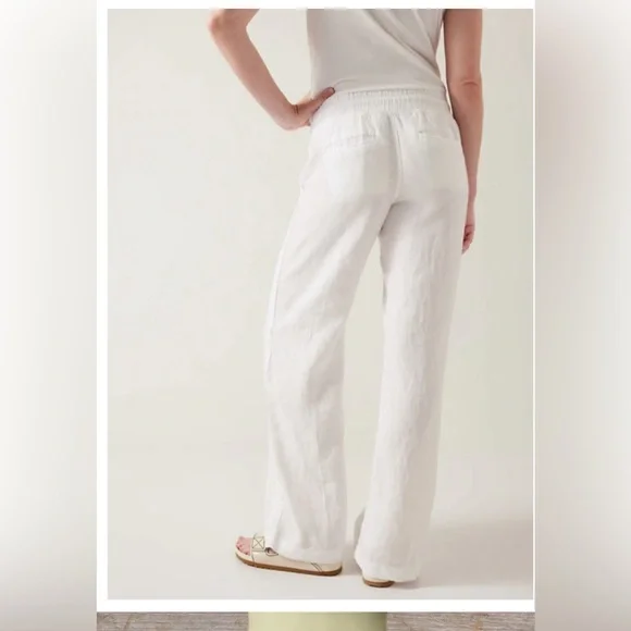 Athleta Cabo Linen Wide Leg Pant Size 10 - Picture 9 of 12